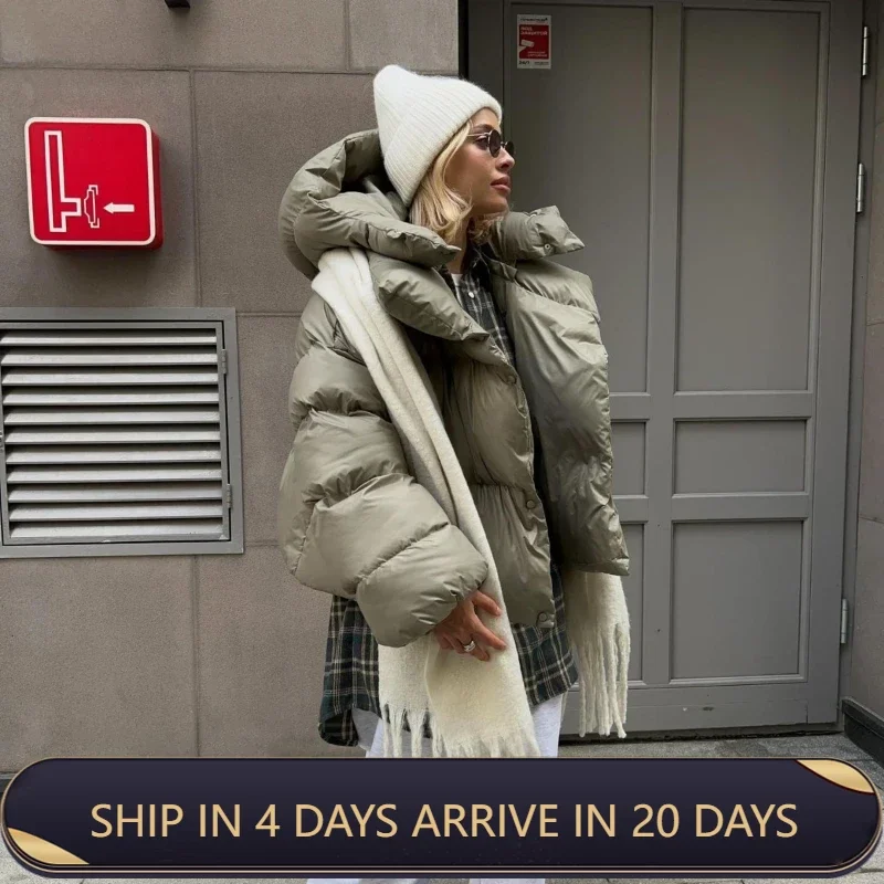 Winter Women's Fashionable Bread Jacket Cotton Jacket Women's Trendy Style Personalized Street Short Hooded Cotton Jacket