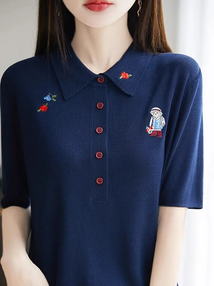 Loose  Ne ort Sve T-irt Women's Summer New Sle Korean Version Bla White Stripes Casual Overhead Top