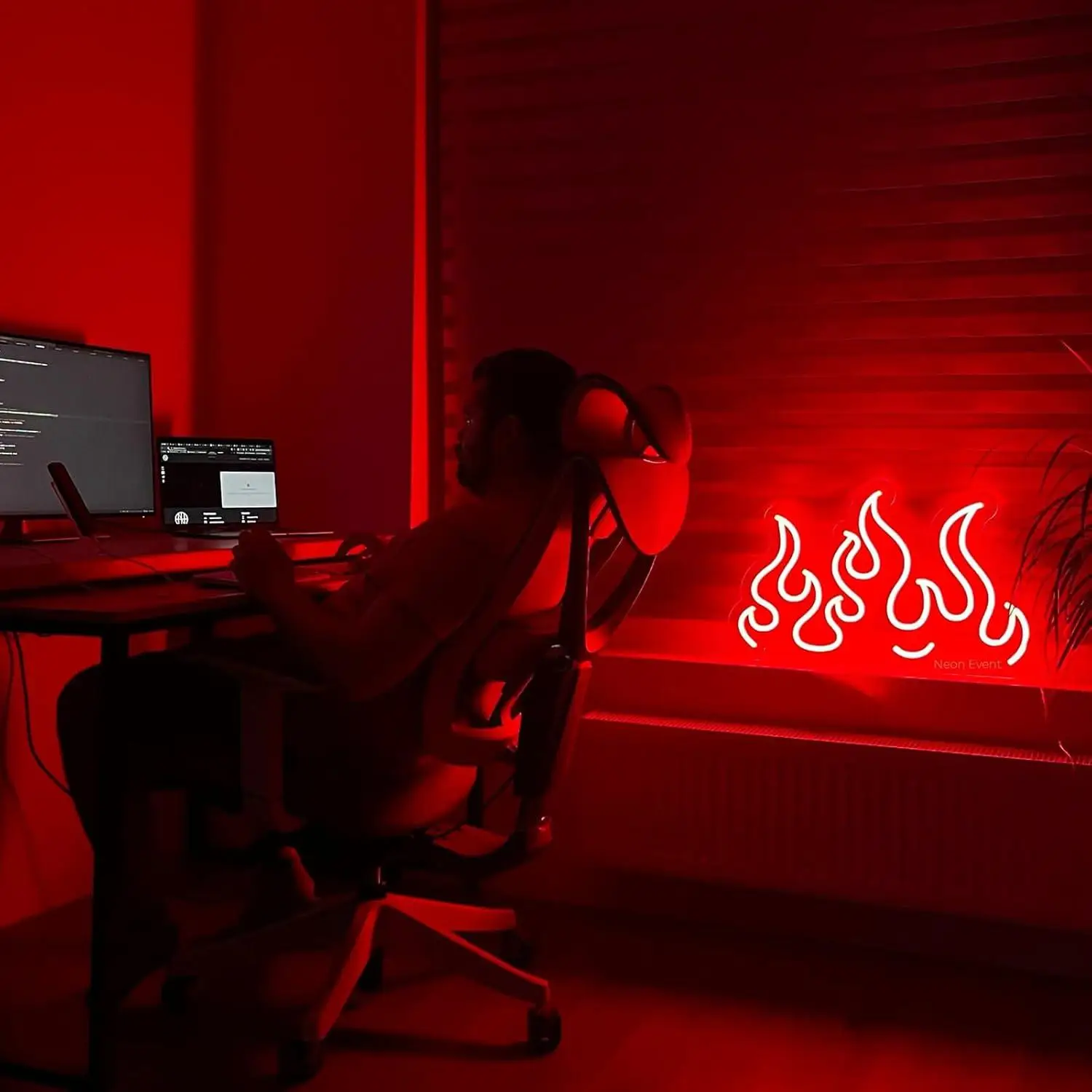 Flame Neon Sign USB Dimmable LED Light for Game Room Bedroom Bar Party Club Home Event Fire Shaped Decor Gifts Night Light