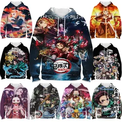 Demon Slayer Kimetsu No Yaiba De Film Mugen Trein Hoodies Voor Tieners Meisjes Cartoon Anime 3d Print Kids Sweatshirt Herfst Winter