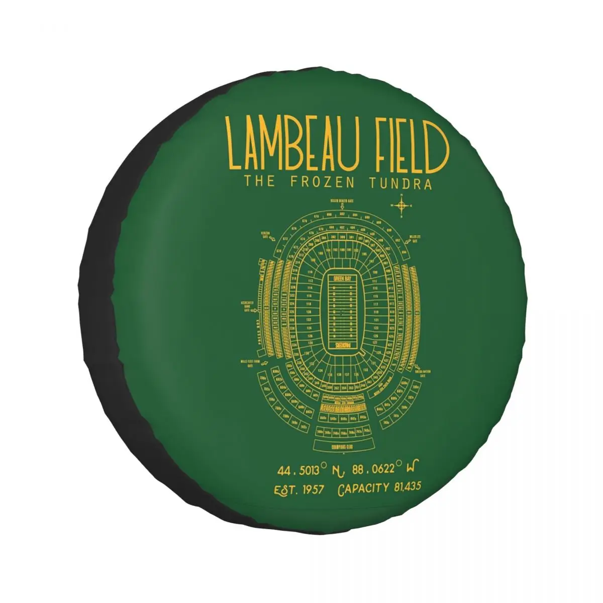 

Изготовленный на заказ чехол для запасного колеса Green Bay Packers Lambeau Field Stadium для автомобиля 4x4, защитные чехлы для колес 14 дюймов, 15 дюймов, 16 дюймов, 17 дюймов
