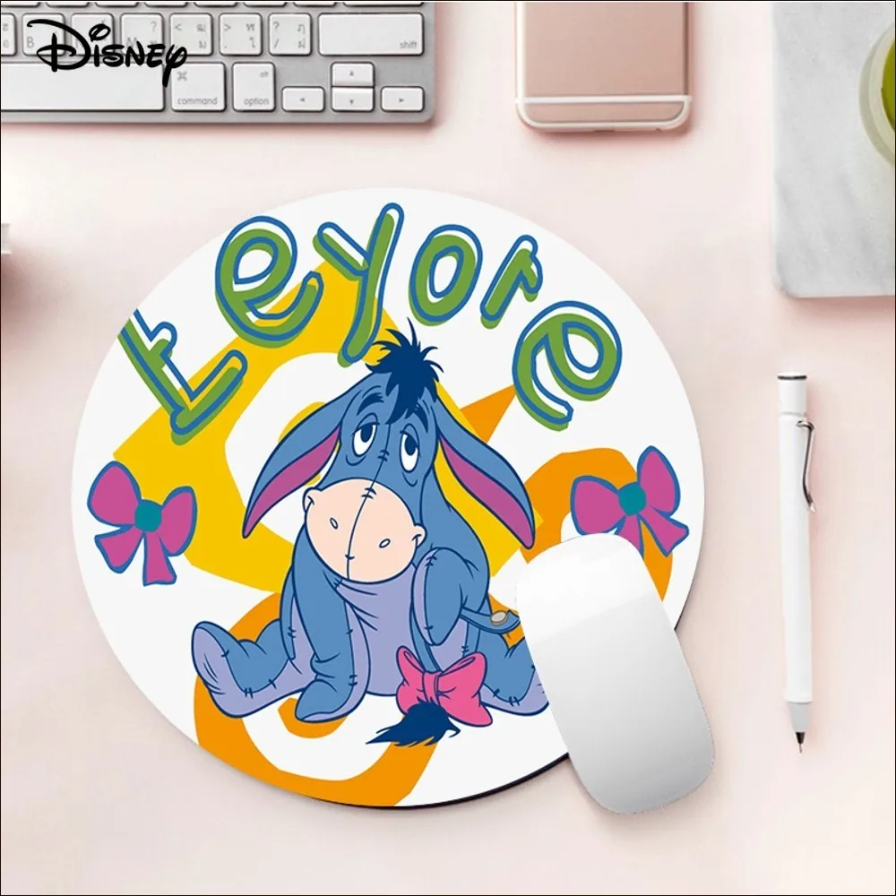 Disney Eeyore Mousepad Small Round Speed Version Game Computer Keyboard Office Table Mat PC Laptop Mouse Mat Desktop Mat