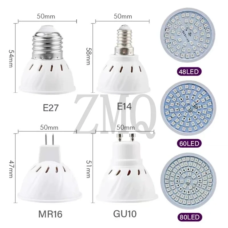 Led تنمو لمبة 220 فولت E27 48 60 80 المصابيح الطيف الكامل LED النبات الدفيئة المائية النمو ضوء نبات داخلي فيتو زهرة مصباح