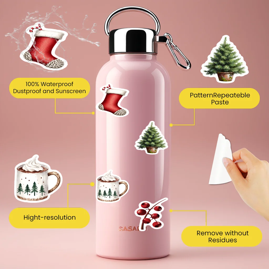 35 個ヴィンテージ冬ステッカー魅力的な装飾ステッカー文房具ステッカーギター DIY スケートボードラップトップ荷物用