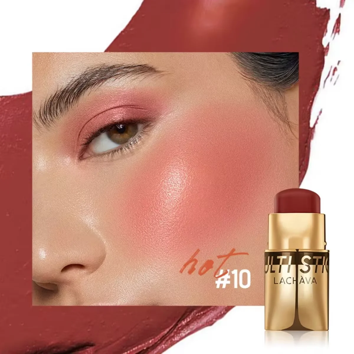 Bâton de fard à joues aux baies 3 en 1, imperméable et avantageux de Correction de couleur, maquillage multifonctionnel pour joues, yeux et lèvres