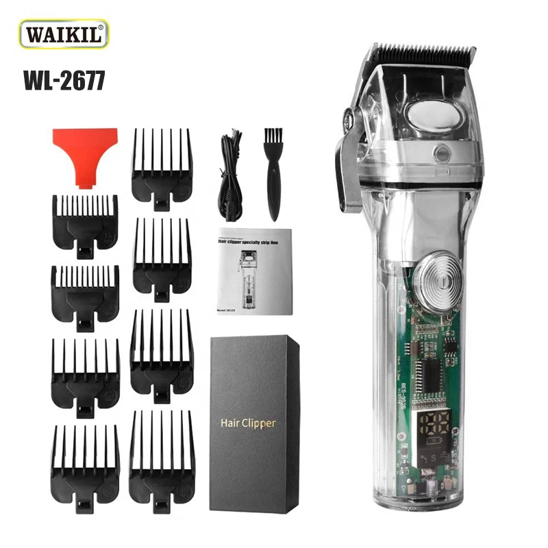 WAIKIL New Men's Multi functional Electric Barber Intelligent Digital Display USB Charging Cordless Trimmer Hair Styling Tool