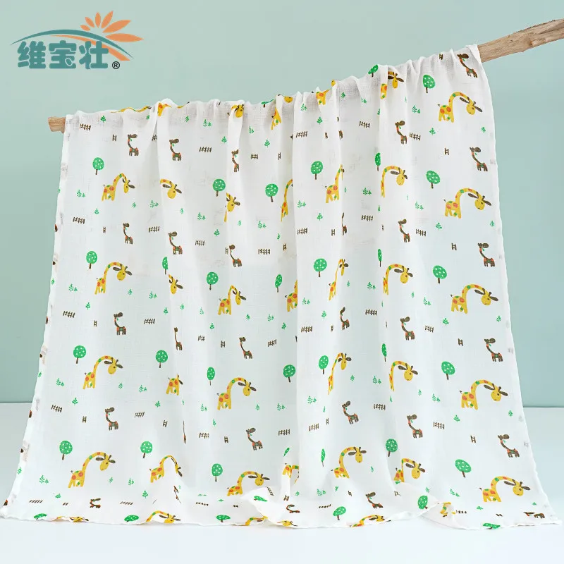 

100 100CM Double Layer Cotton Swaddle Blanket Multipurpose Baby Wrap Stroller Cover for 0-1year Old Newborn Infant Toddler