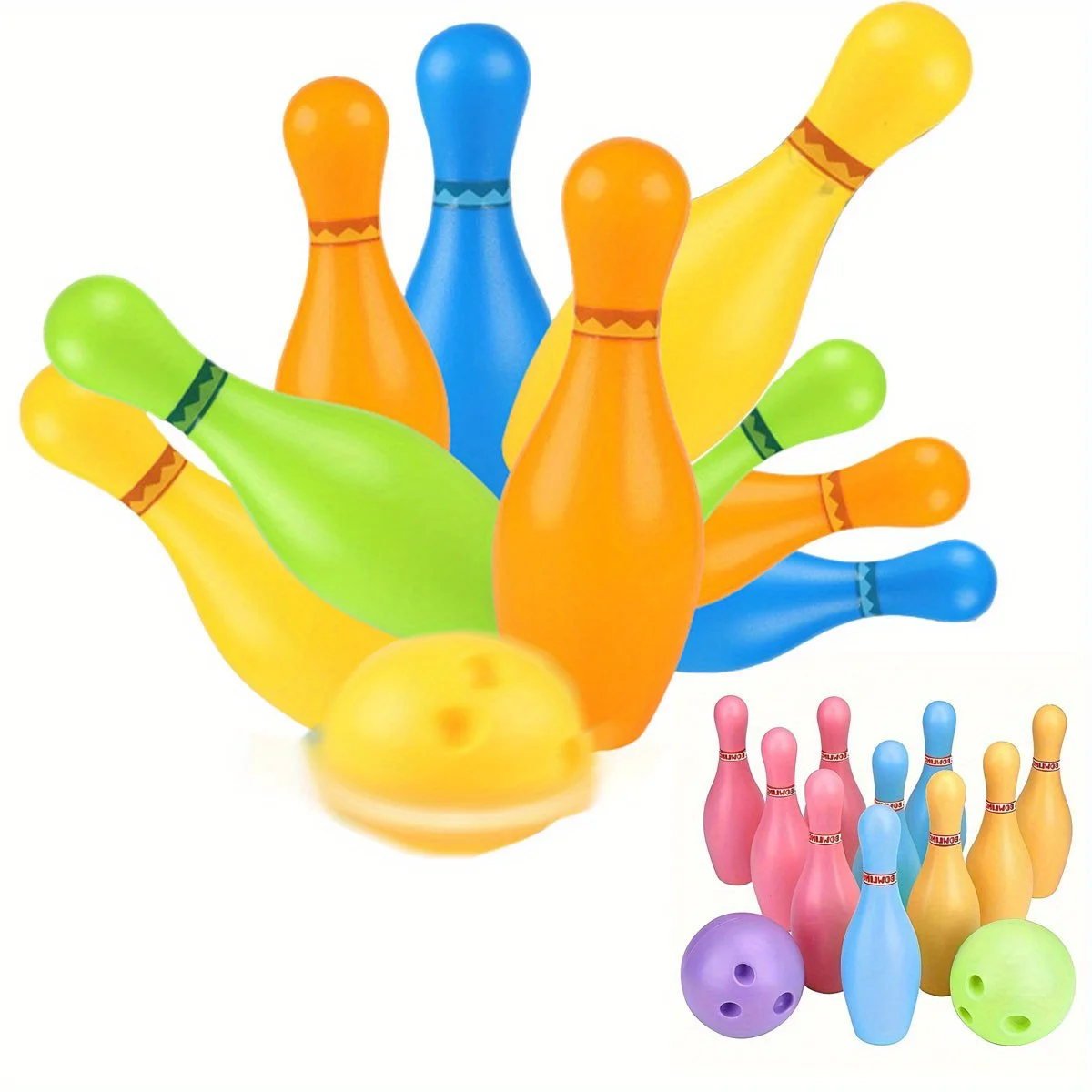 

12 шт. мини-набор для боулинга включает 10 булавок и 2 шарика, пластиковые игрушки для боулинга для дома, спорта на открытом воздухе, подарки ZSY