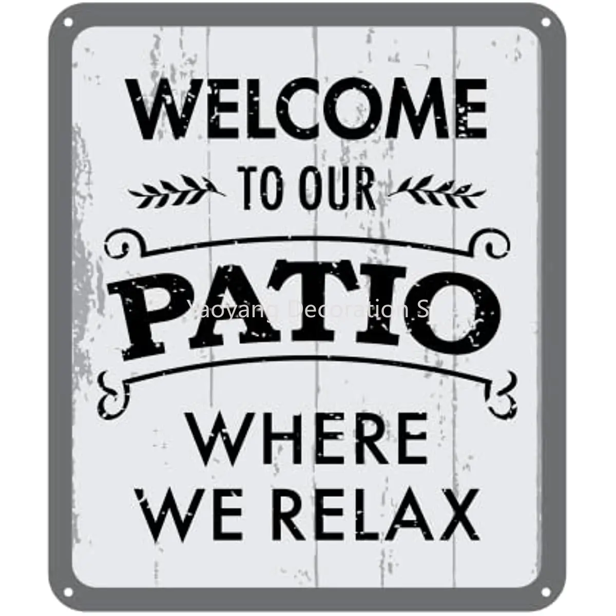 

Welcome To Our Patio Metal Tin Sign, Retro Home Wall Outdoor Decor, Housewarming Gift for Friends Neighbor