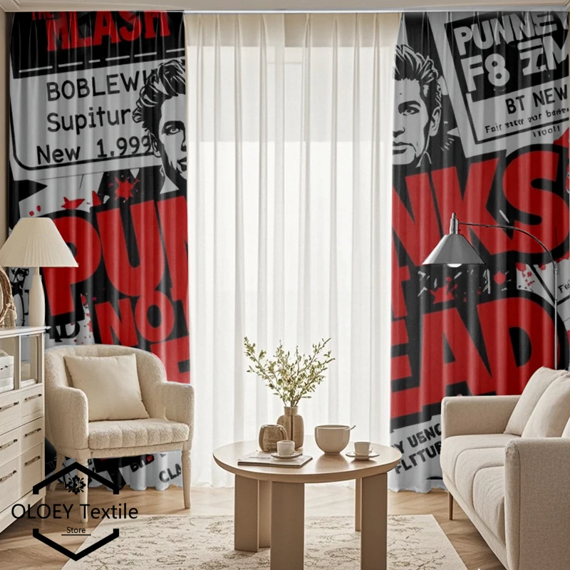 

Surreal Psychedelic Curtains - Trippy Cryptid Digital Print Blackout Drapes for Alternative Bedroom Custom Size Rod Pocket