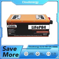 Cloudenergy CL12-150 12V 150Ah LiFePO4 Battery Pack Backup Power, 1920Wh Energy, 6000+ Cycles, Built-in 100A BMS