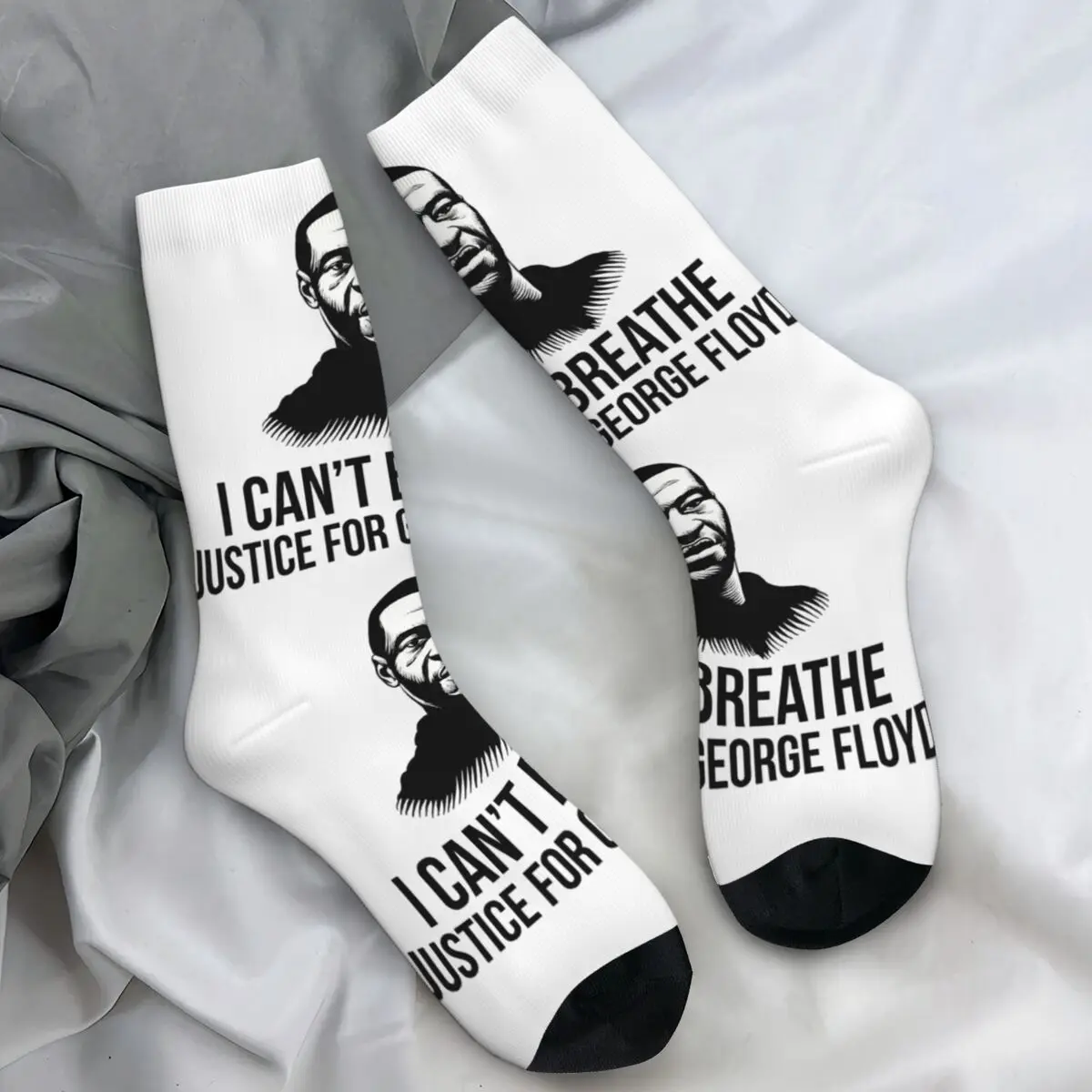

Rip George Floyd I Can't Breathe Socks Justice For George Floyd Black Lives Matter Stockings Men Sports Socks Non Slip Socks