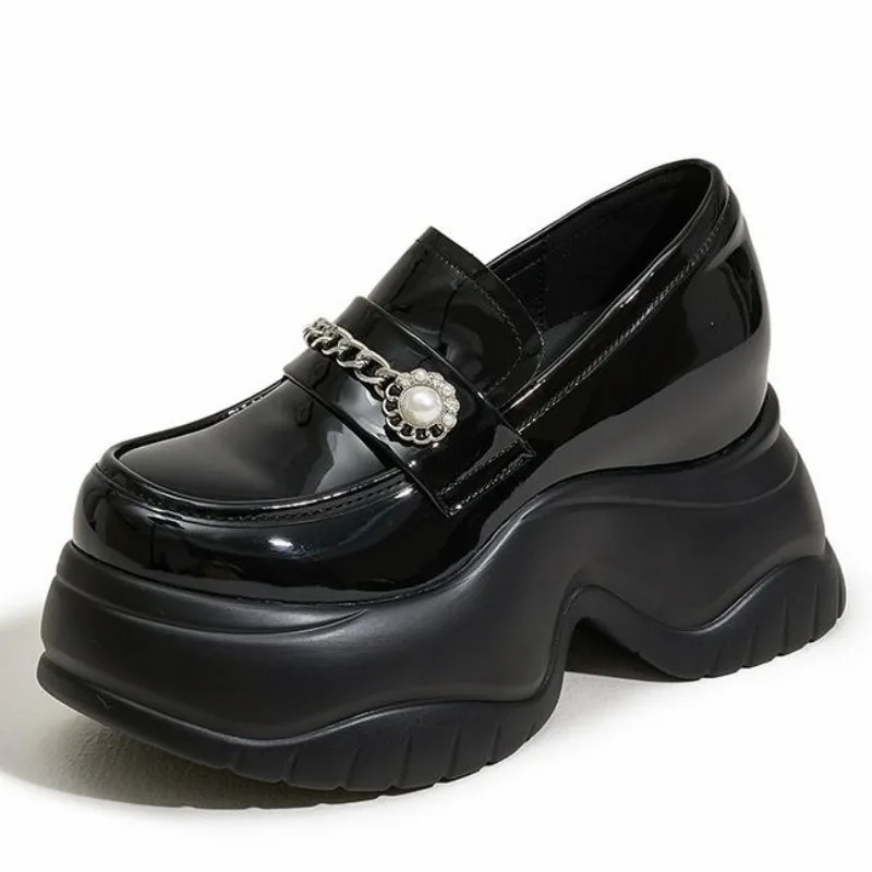 

Новинка 9 см, летние брендовые весенне-осенние женские кроссовки на танкетке из микрофибры, модные туфли-лодочки на танкетке