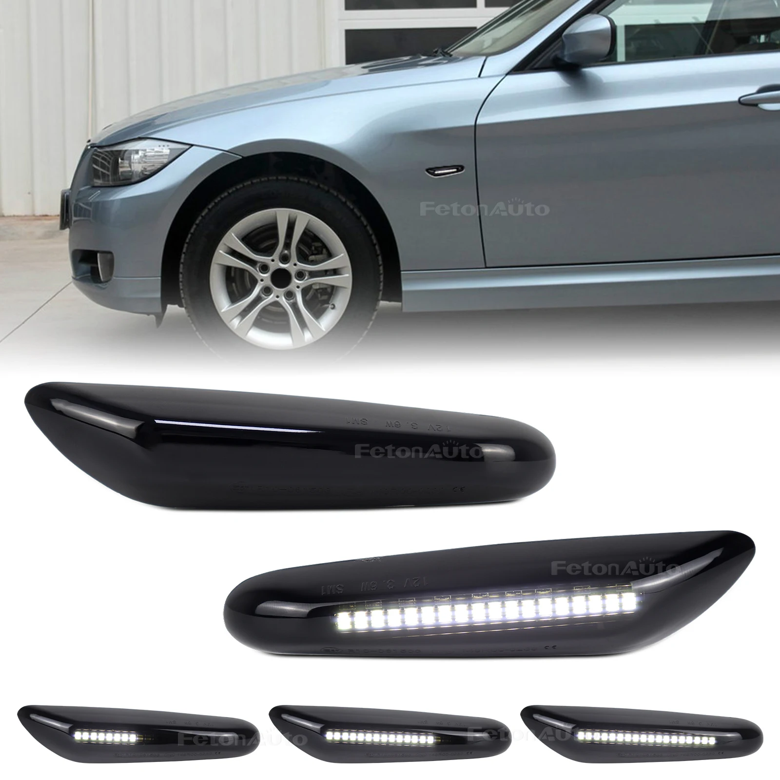 2 pcs Dynamic Flasher Turn Signal Side Marker Lights Running Water For BMW E90 E91 E92 E93 E60 E87 E82 E61 E46 LED Lights