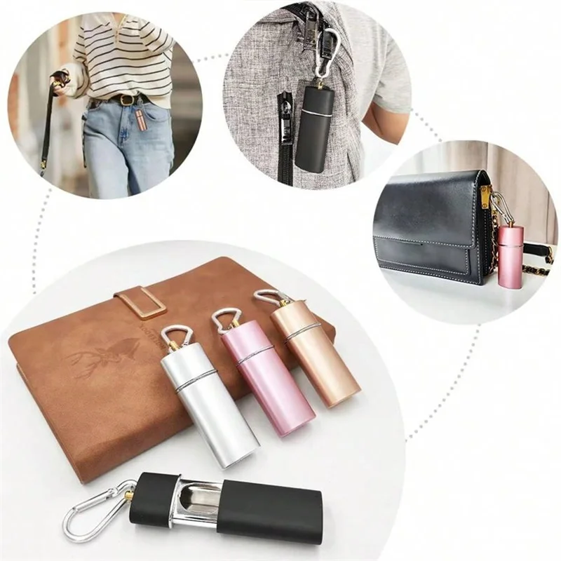 Portable Ashtray With Keychain Drawer Ash Holder Stainless Steel Cigarette Tray For Outdoor Car Travel Mini Ashtray Container