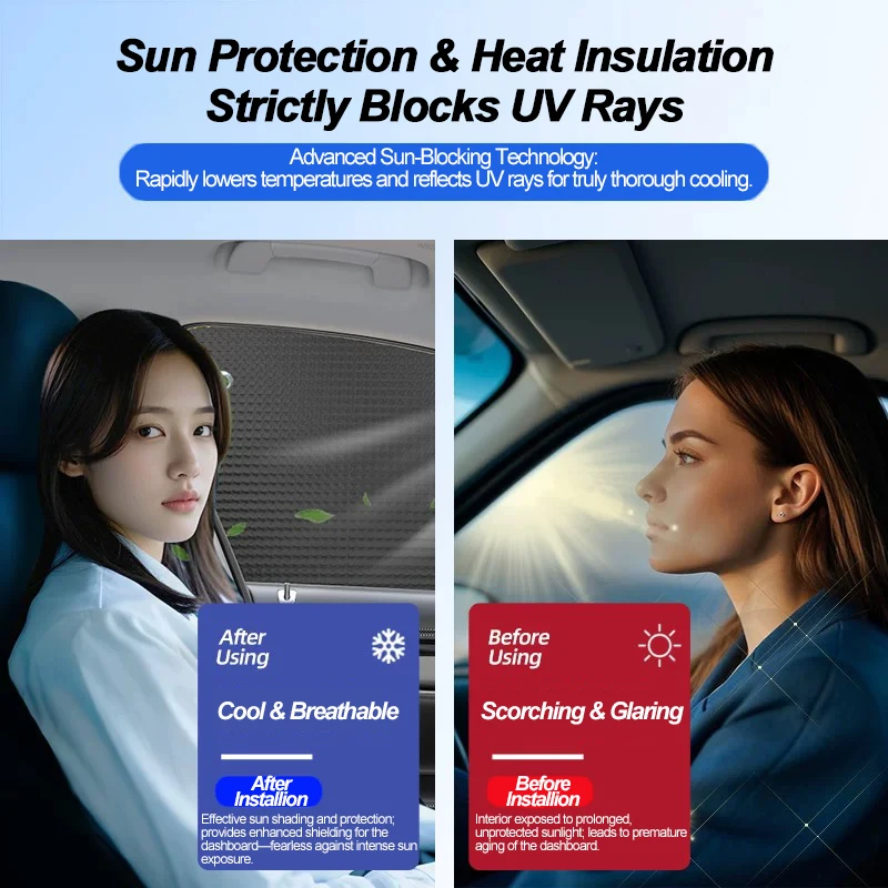 

For Mazda 6e 2025 Accessories 2024 2026 J90A EZ-6 Car Windshield Sunshade Suction Cups Privacy Protection Sun Shield Cover Parts