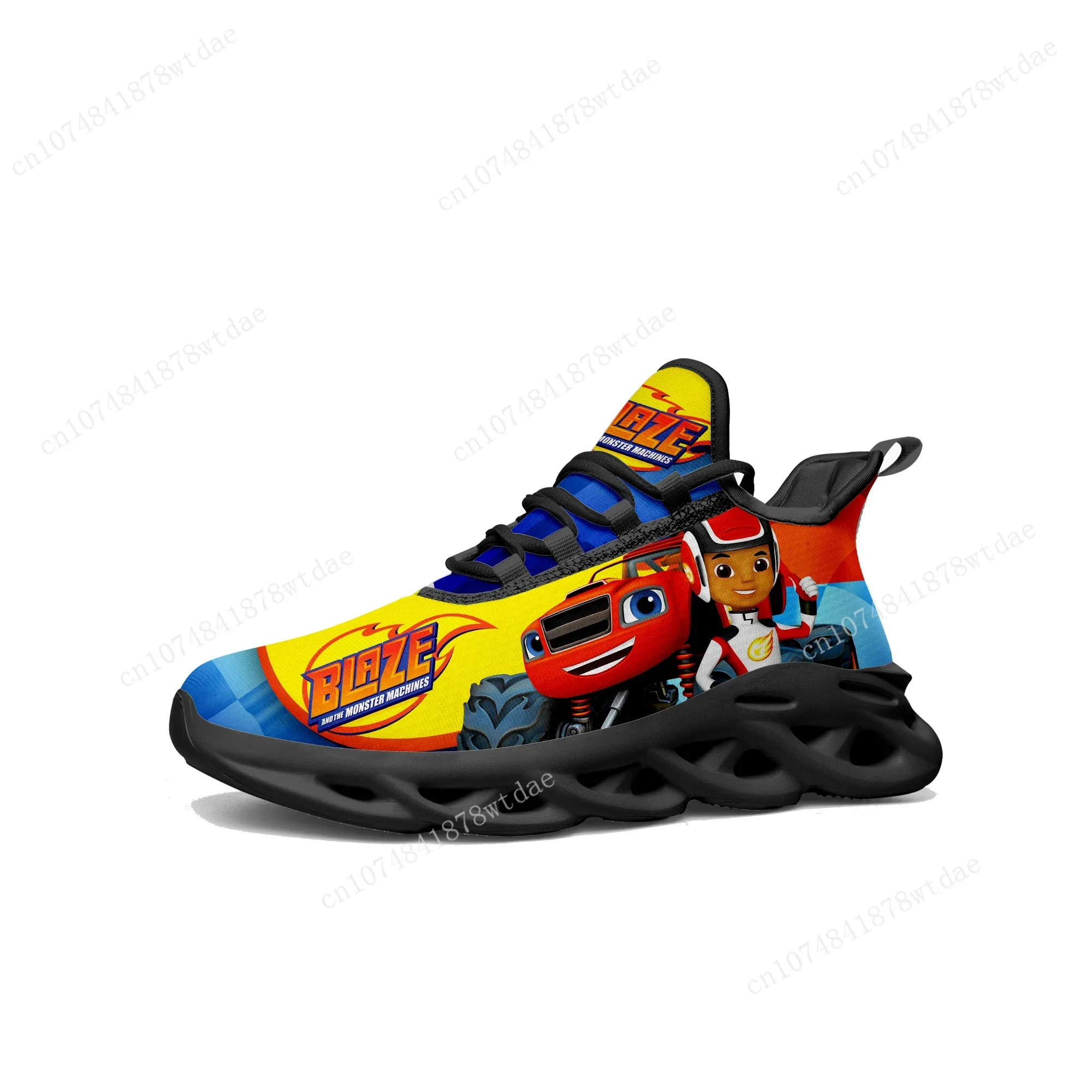 Blaze And The Monster Machines-zapatillas planas para hombre y mujer, calzado deportivo para correr, de malla con cordones, personalizado, de alta calidad