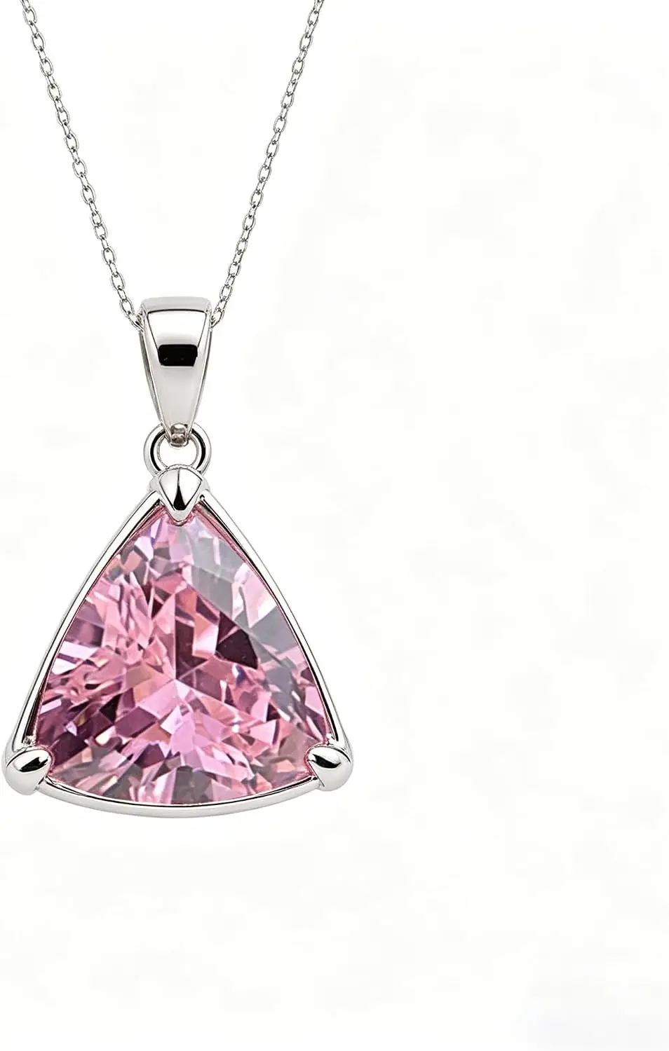 Trillion Cut Triangle Pink Loose Gemstone, Brilliant Faceted Sparkling Polished Pink Loose Stone for Ring Pendant Earrings Jewelry Making DIY Craft Gemstone Gift view 6