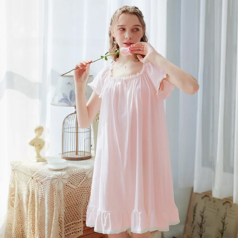 Nightgowns Women's Clothing Homewear Summer Thin Cute Sweet Comfortable Casual Breathable Versatile Simple Stylish Loose Fit