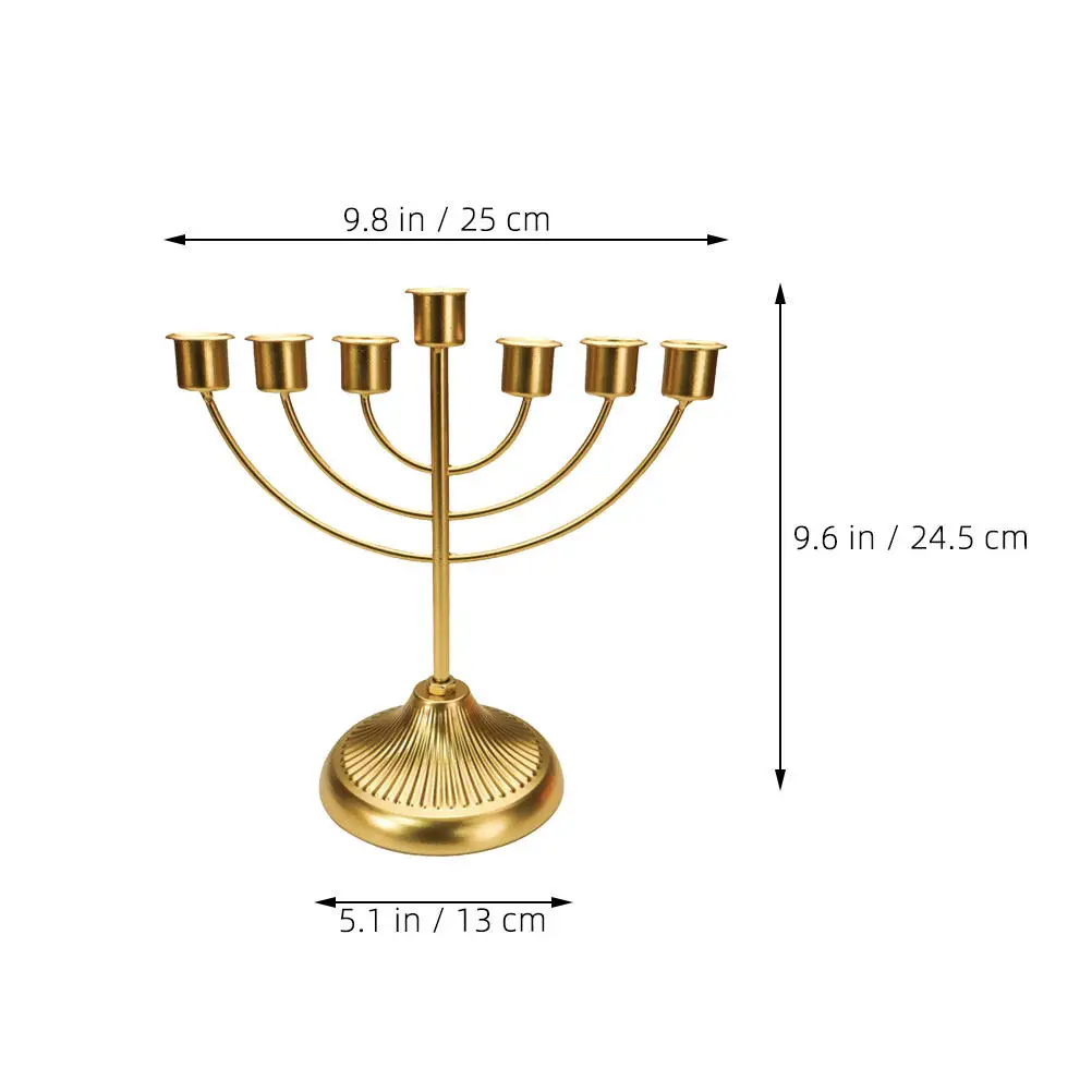 Seven Hole Holder Golden Retro nament For Wedding Party Dinner Taper St Vintage Decor Metal C St Metal C