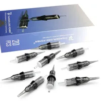 Aguja de tatuaje de 20 piezas, aguja de cartucho esterilizada desechable de 0,16/0,18/0,2mm para máquina rotativa, agujas de maquillaje permanente
