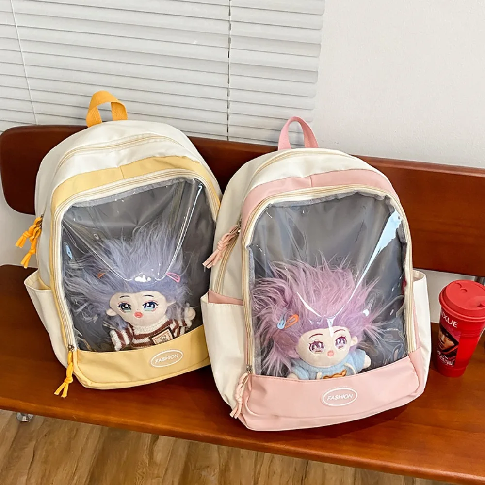 

Hot Sale Trendy Shoulder Bag Casual Large Capacity Schoolbag DIY Doll Display Transparent Itabag Daily Life