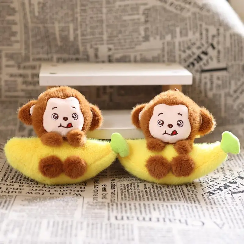 

Durable Banana Monkey Keychain, Soft Plush Bag Ornament for Boys