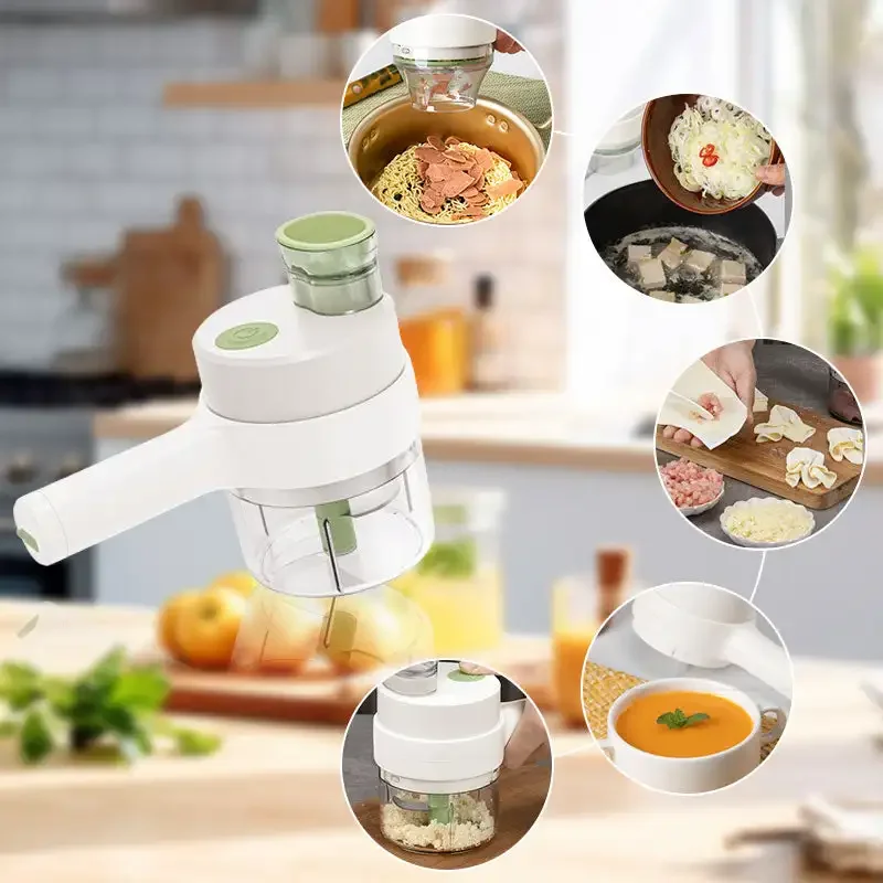 

Multifunctional Garlic Grinder Masher Onion Chopper Handheld Transparent Garlic Puree Machine Meat Pepper Charging Crusher