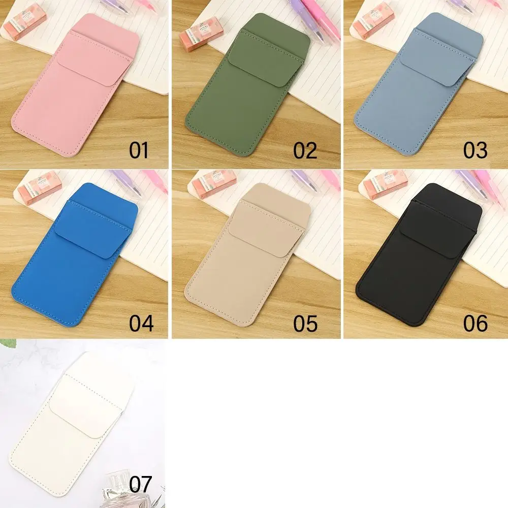 2 pçs material hospitalar de escritório portátil couro dupla camada caneta saco lápis caso à prova de vazamento caneta bolsa titular caneta bolso protetor