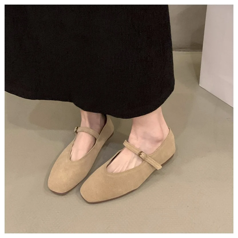 2024 Autumn Fashion Flat Ballet Shoes Women Shallow Ballet Leather Round Toe Female Ballerina Soft Moccasin Mary Janes Big Size