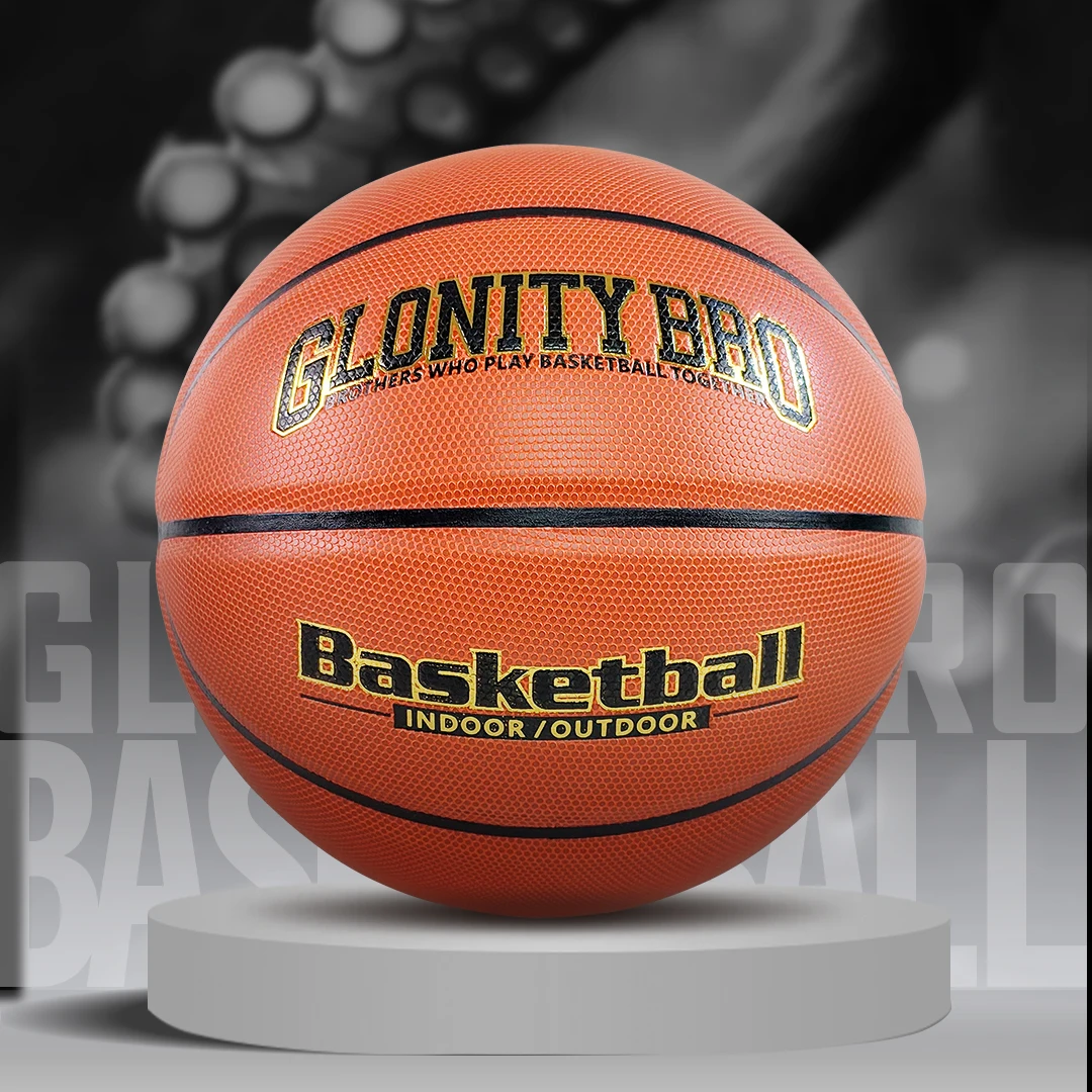 Bola de basquete personalizada tamanho 7 couro pu resistente ao desgaste bola padrão bola de treinamento masculina e feminina bola de basquete da equipe marrom