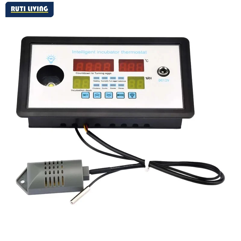 W9005 Egg Controller Incubator, Multifunction Automatic Temperature Humidity Control AC110-220V / DC 12V Thermostat Incubation