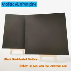 Black Sandblasted Surface Anodized Aluminum Flat Plate Decorative signage DIY panel Sheet 100x100 200x200 200x300 Thick 0.8~2mm