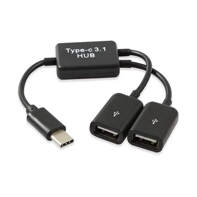 ชนิด C OTG USB 3.1ตัวผู้กับ2.0คู่ตัวเมีย OTG สายเคเบิล2พอร์ตตัวแยก Y