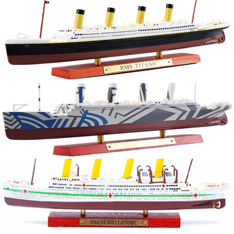 Simulated Alloy Ship Model Titanic Britannic  Normandie Classic Luxury Cruise Ship Ornaments Model Toy Collection Gift