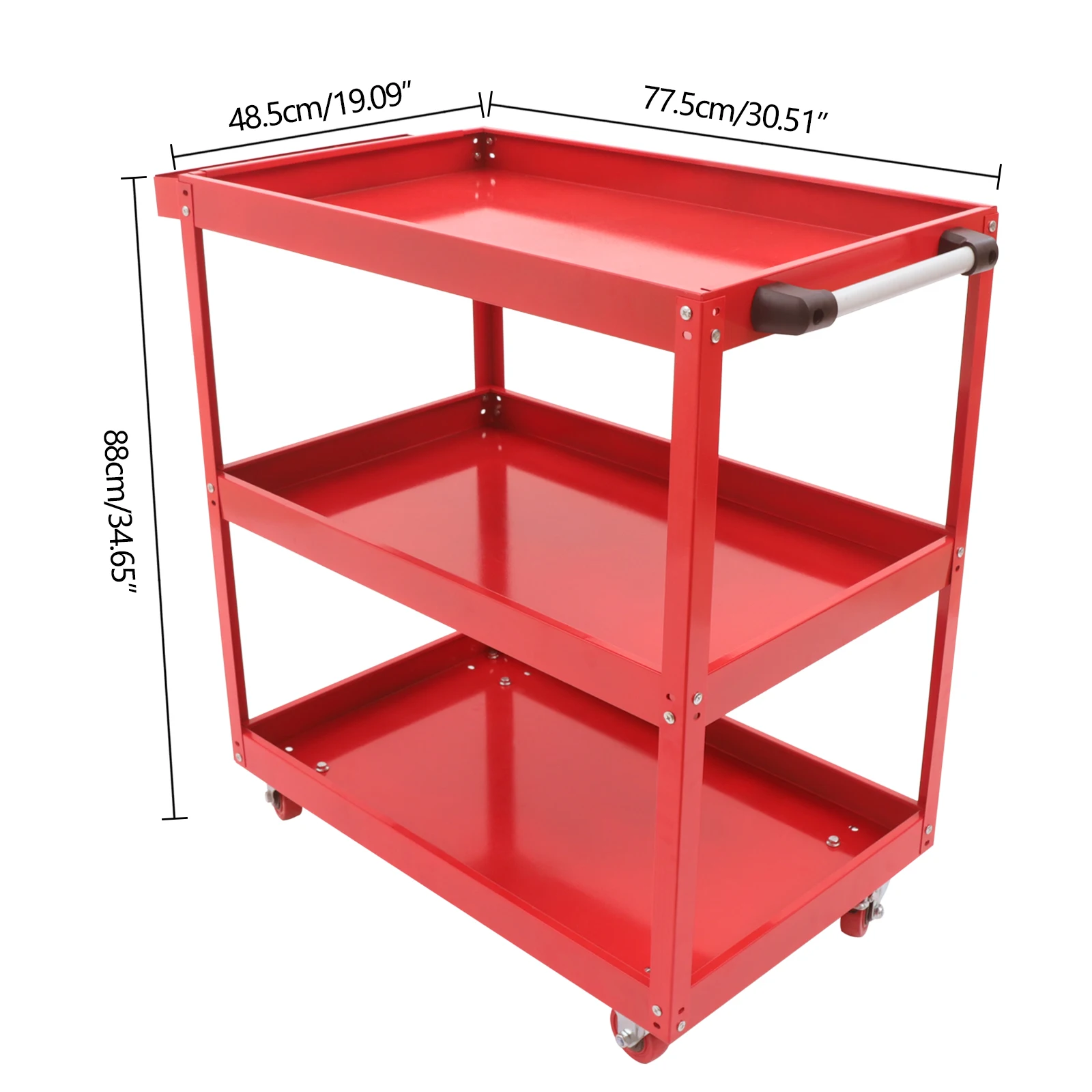 CNCEST-3 Tier Rolling Tool Cart, 330 LBS Capacidade, Heavy Duty Utility, Carrinho de serviço industrial, Organizador W/ Storage Drawer