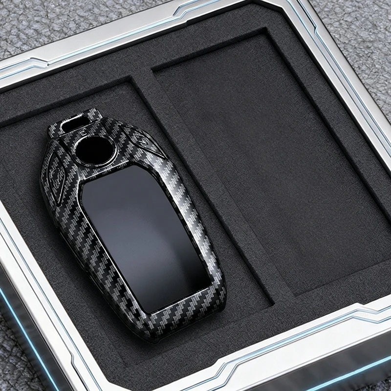 ABS Carbon-Optik für BMW I12 730 740 750 760 G11 G12 G20 G30 7er Serie LCD-Display Touchscreen Fernbedienung Autoschlüssel-Hülle – Detail 4