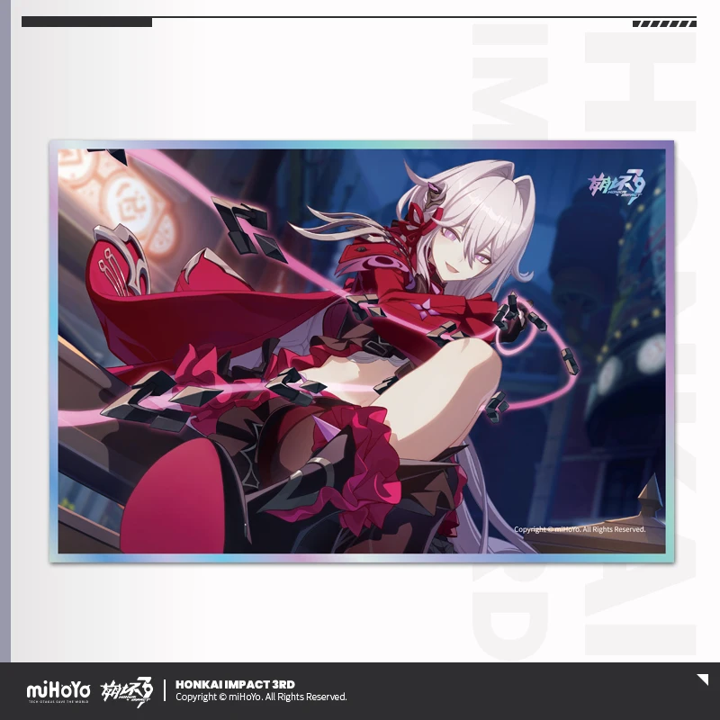 2024 Anime Honkai Impact 3 CG Series PET Coloured Paper Kiana Raiden Mei Bronya Fuka Song Que Senadina Cartoon Gift MiHoYo