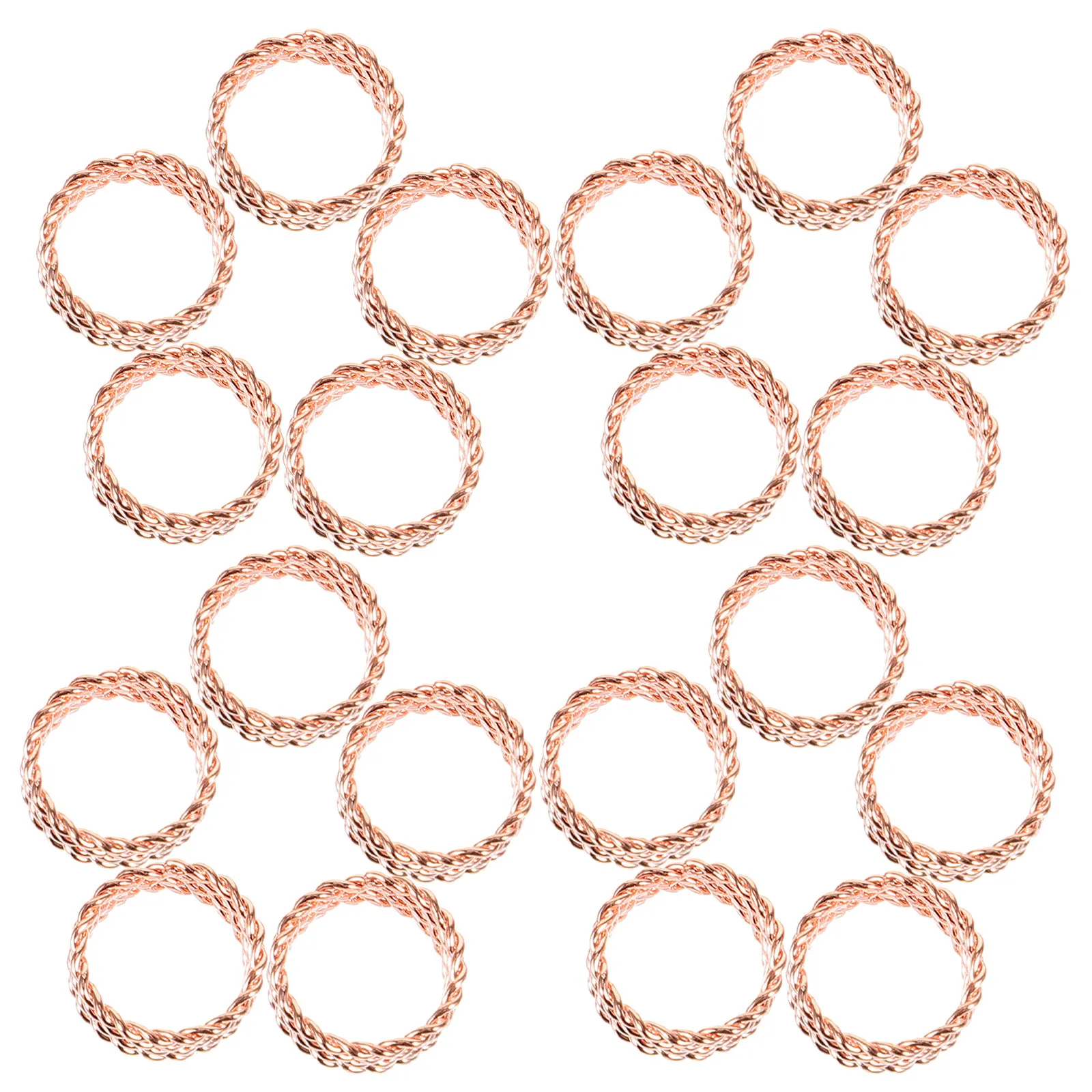 

30Pcs Dread Locks Ring Hair Cuffs Metal Braiding Beads Thin Flexible Decorative Tubes for Stylish Hair Design Rose Gold