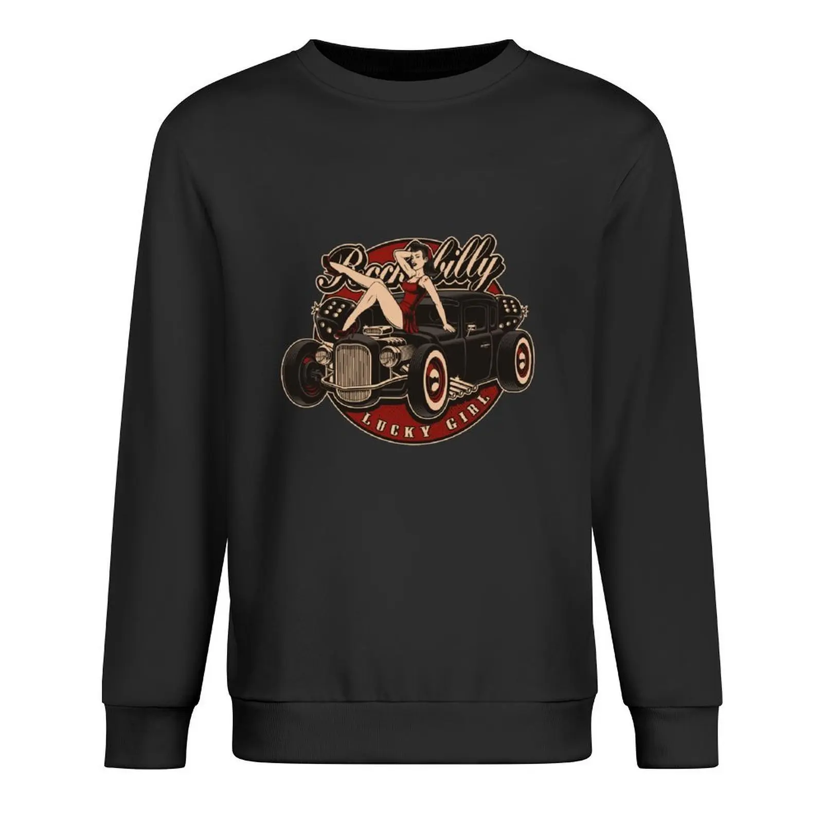 

Hot Rod Retro Classic Rockabilly Lucky Girl Gift Pullover mens designer clothes men's clothing tracksuit men pullover