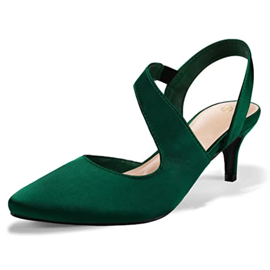 mysoft Women's Dress Shoes Low Heels 2 inch Kitten Pumps Slingback Wedding Party Medium/Wide Width Shoes