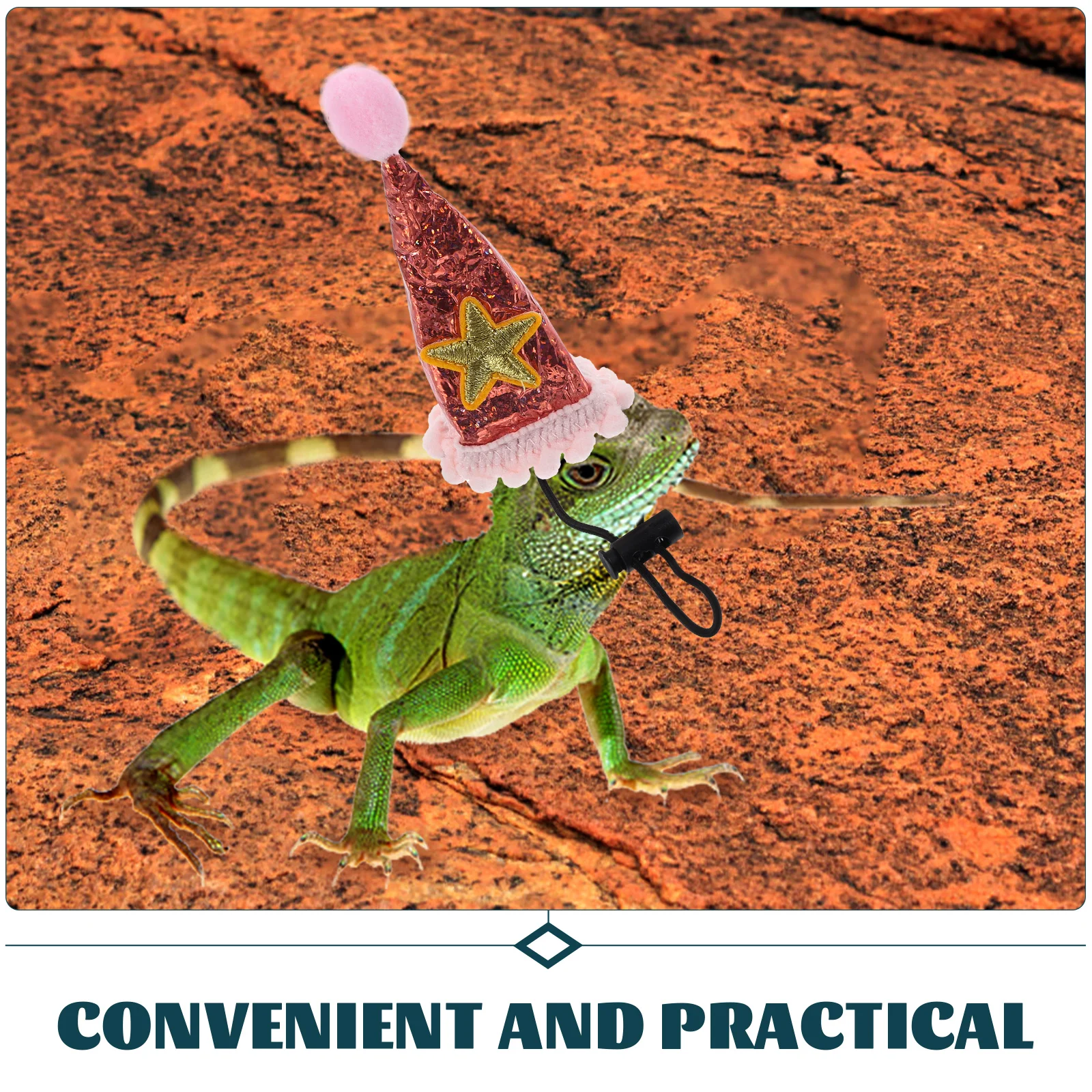 

1pc Lizard Hat Halloween Pet Costume Adjustable Lightweight Soft Cloth Material Comfortable For Bearded Dragons Geckos