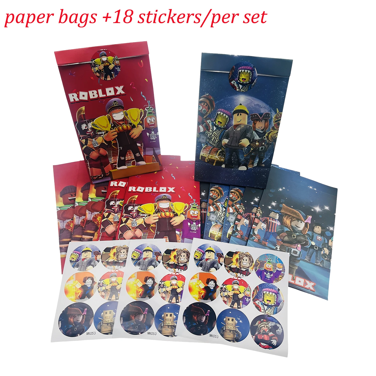 

12/60PCS Roblox Game Birthday Party Decor Child Paper Gift Bag Candy Box Baby Shower For Kids Favor Event Party Supplies Gifts