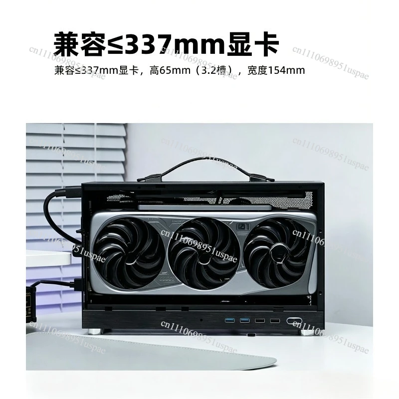 Portable Mini ITX Case S400, Small Form Factor PC Gaming Office Computer Case with Carry Handle & Mesh Side Panels