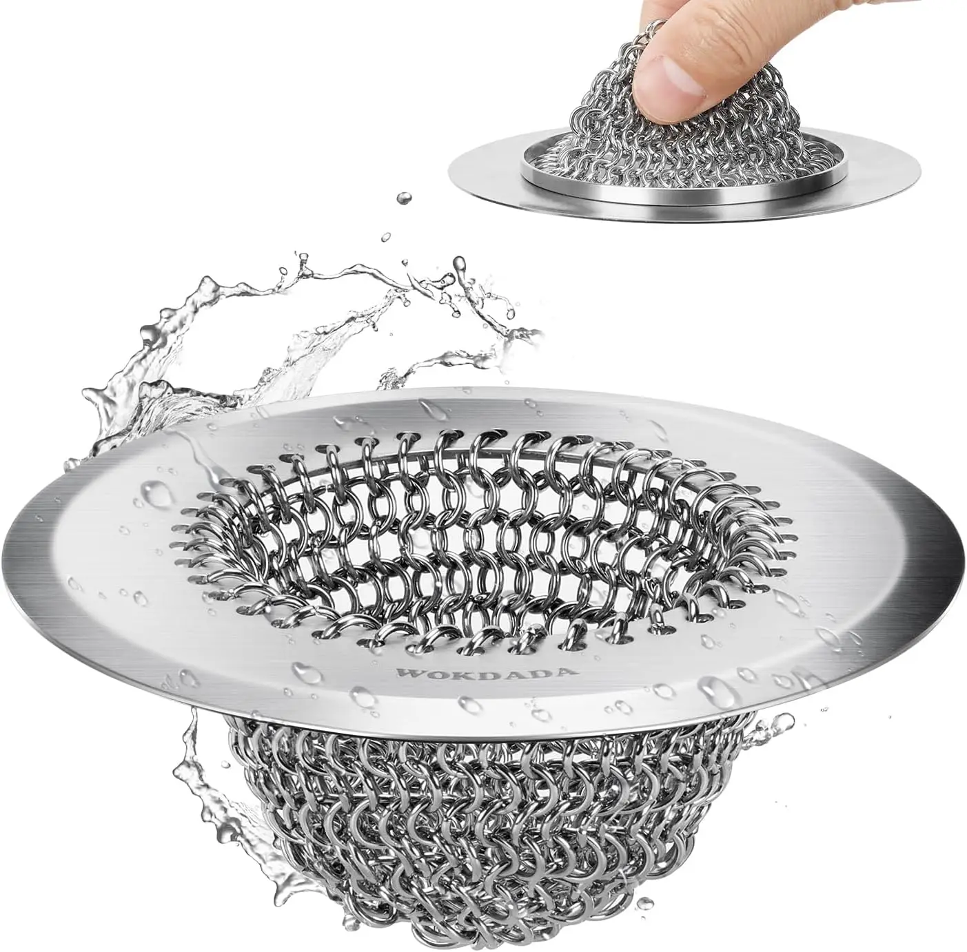 

Reversible Stainless Steel Sink Strainer, Anti-Clogging Design, Fits Standard 3.5-Inch Drain Hole
