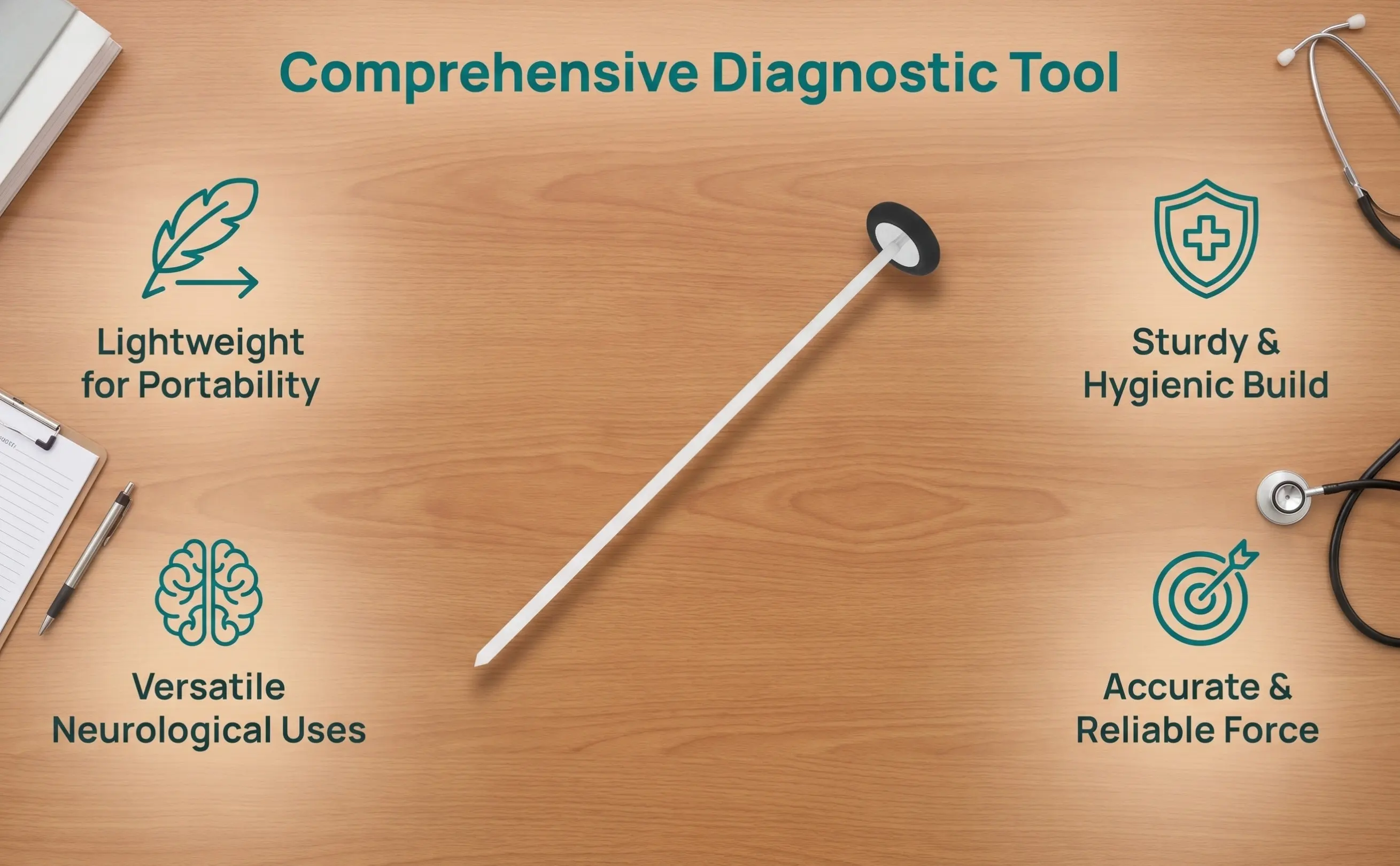 Portable Round Reflex Hammer Plastic Neurological Diagnostic Equipment for Hospitals Clinics and Education Precision