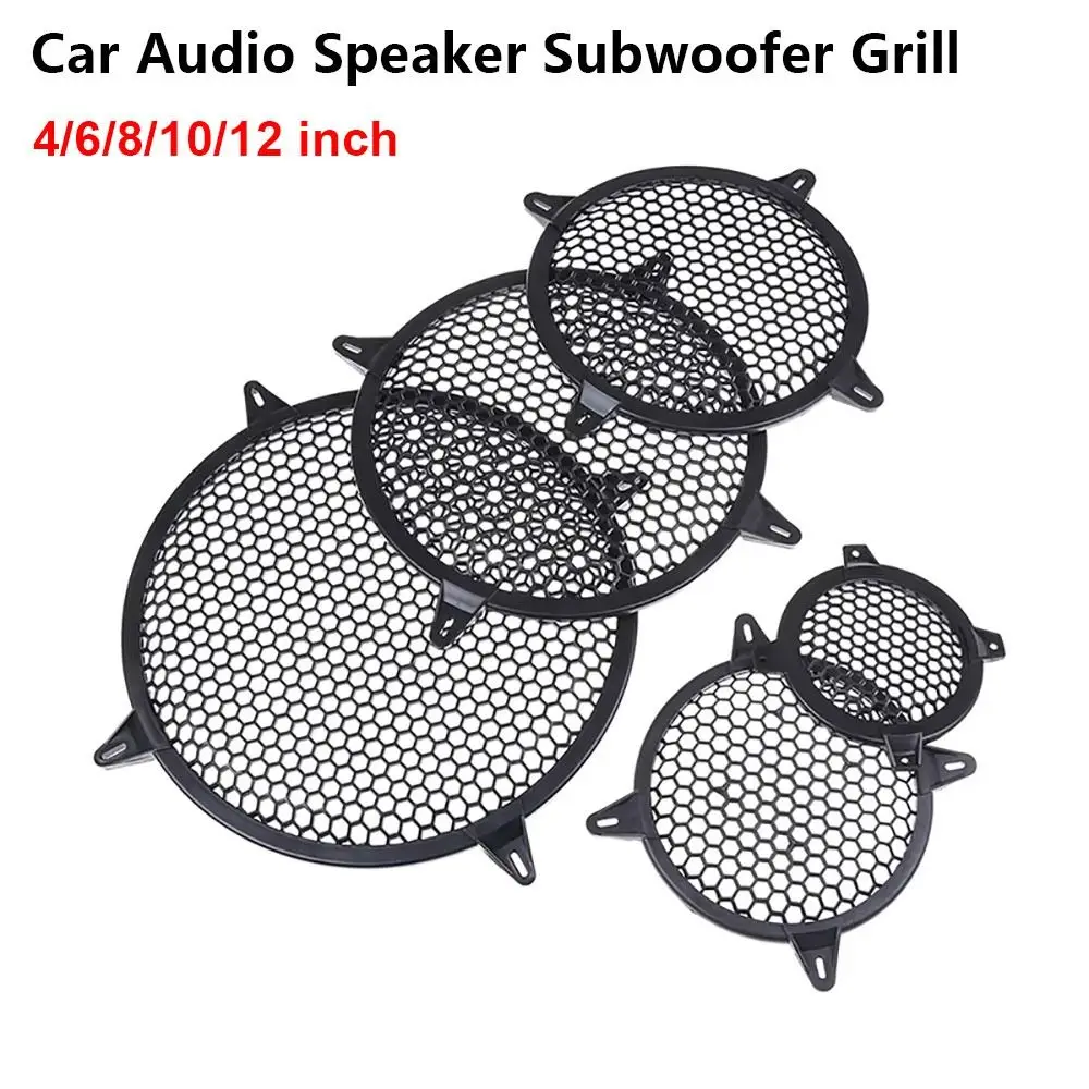 1 Stück Neuer 4/6/8/10/12 Zoll Subwoofer-Grill Runder Kunststoff-Lautsprechergitter-Abdeckung Ersatzgitternetz Auto-Audio-Lautsprecher Sub