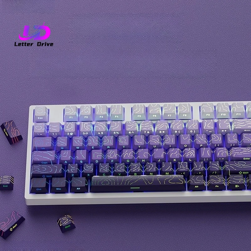 2026 Line Gradient Side Shine Through Keycaps Cherry Profile PBT Custom Keycaps for 60% 65% 75% 96% 98% 100% Mechanical Keyboard — product photo 1 of 1