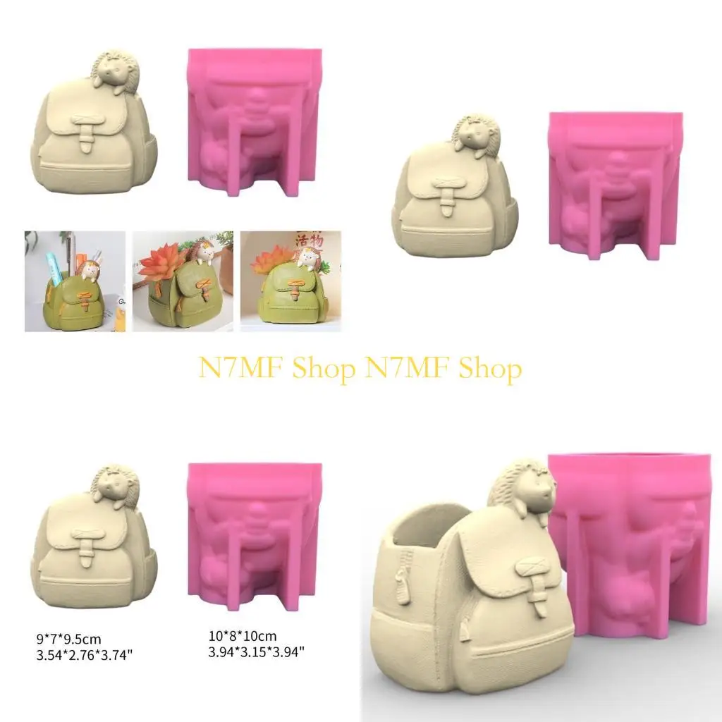 n7mf-backpack-hedgehog-pot-mold-flower-pot-resin-mold-home-desktop-decor