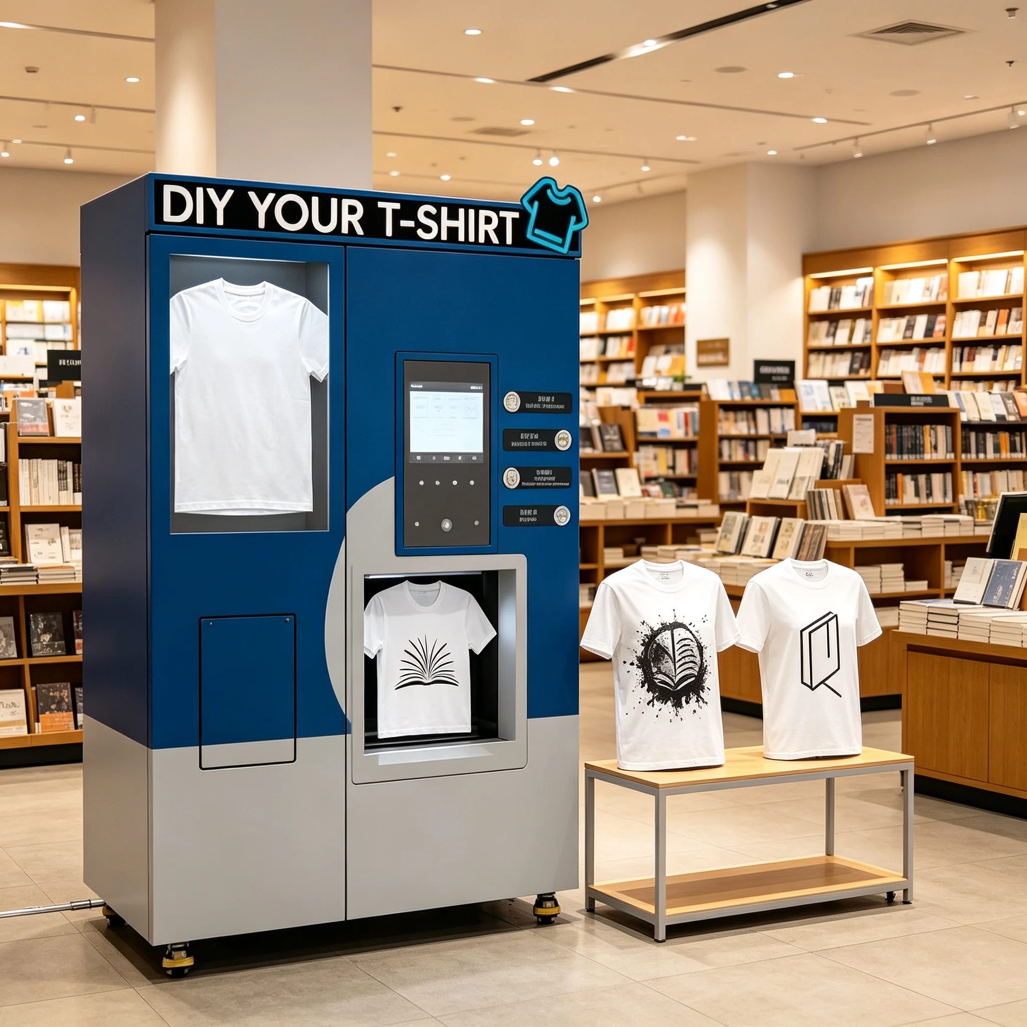Compact UV Printer Vending Machine T-Shirt Case Custom DIY Auto Print Unit for Street Market